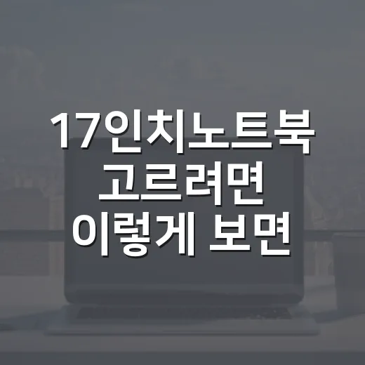 17인치노트북 고르려면 이렇게 보면 실패가 줄어듭니다 - 요약