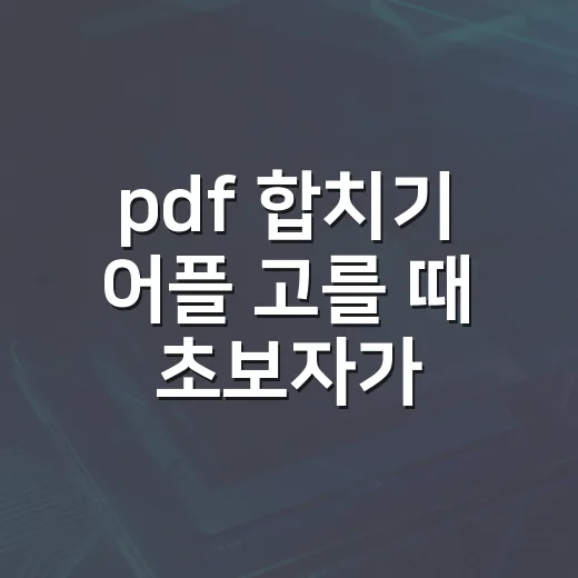 pdf 합치기 어플 고를 때 초보자가 실패 줄이는 방법 - 요약