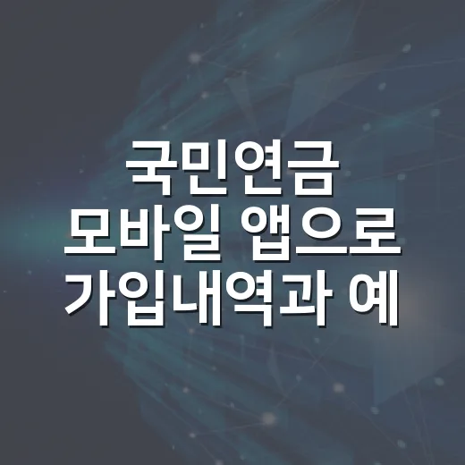 국민연금 모바일 앱으로 가입내역과 예상연금 확인하는 방법 - 요약