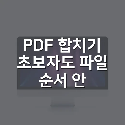 PDF 합치기 초보자도 파일 순서 안 꼬이게 하는 방법 - 요약