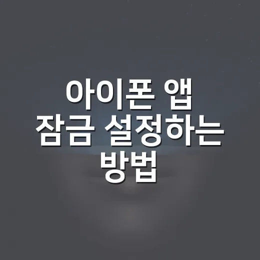 아이폰 앱 잠금 설정하는 방법, Face ID로 민감한 앱 가리는 법 - 요약