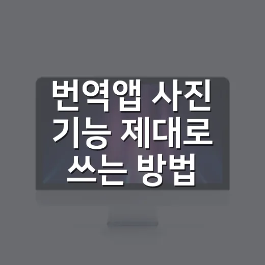 번역앱 사진 기능 제대로 쓰는 방법, 메뉴판부터 안내문까지 편하게 읽기 - 요약