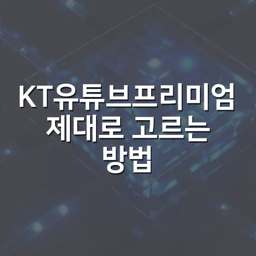 KT유튜브프리미엄 제대로 고르는 방법, 라이트와 일반형 차이부터 확인하기 - 요약