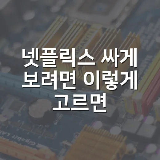 넷플릭스 싸게 보려면 이렇게 고르면 됩니다 - 요약
