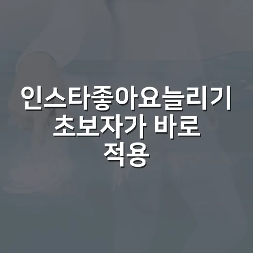 인스타좋아요늘리기 초보자가 바로 적용하는 방법 - 요약