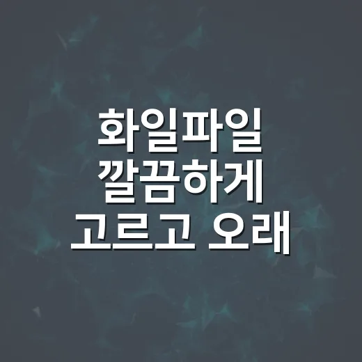 화일파일 깔끔하게 고르고 오래 쓰는 방법 - 요약