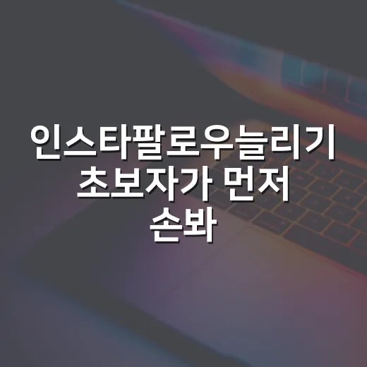인스타팔로우늘리기 초보자가 먼저 손봐야 할 방법 - 요약