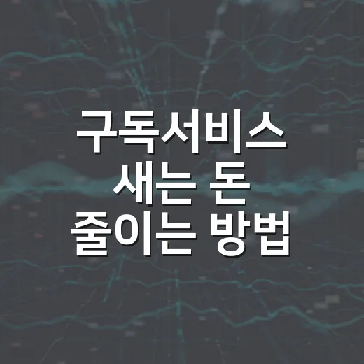 구독서비스 새는 돈 줄이는 방법, 한 달에 30분이면 충분합니다 - 요약