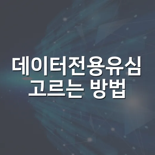 데이터전용유심 고르는 방법, 통화 없이 인터넷만 쓰려면 이렇게 - 요약