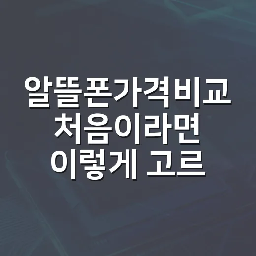 알뜰폰가격비교 처음이라면 이렇게 고르면 실패가 적어요 - 요약