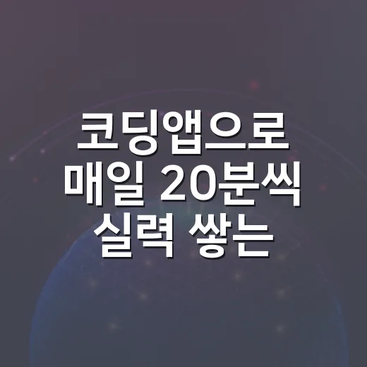 코딩앱으로 매일 20분씩 실력 쌓는 방법 - 요약