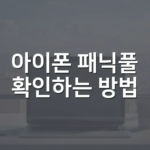 아이폰 패닉풀 확인하는 방법, 갑자기 재부팅될 때 이렇게 보세요 - 요약