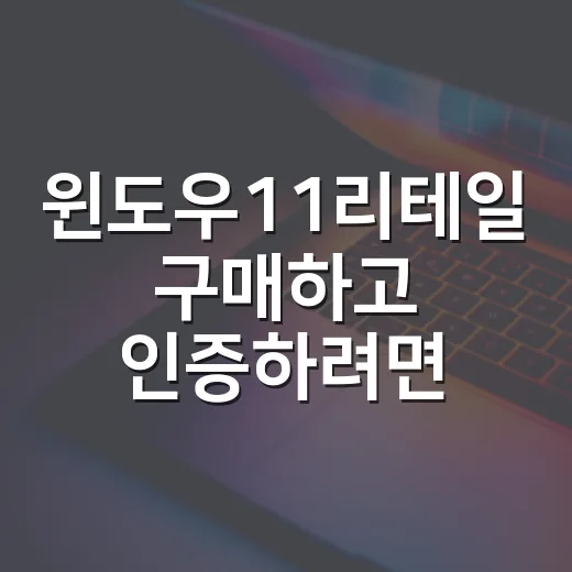 윈도우11리테일 구매하고 인증하려면 이렇게 확인하세요 - 요약