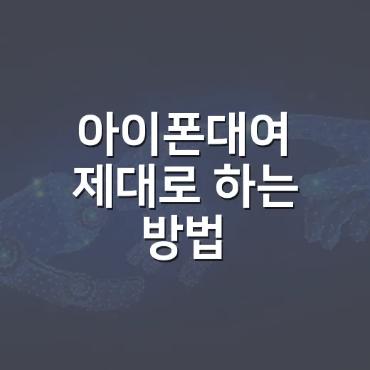 아이폰대여 제대로 하는 방법, 처음 빌릴 때 체크할 것들 - 요약