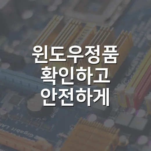 윈도우정품 확인하고 안전하게 구매하는 방법 - 요약