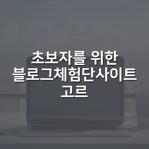 초보자를 위한 블로그체험단사이트 고르는 방법 - 요약