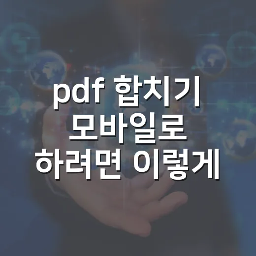 pdf 합치기 모바일로 하려면 이렇게 하면 편해요 - 요약