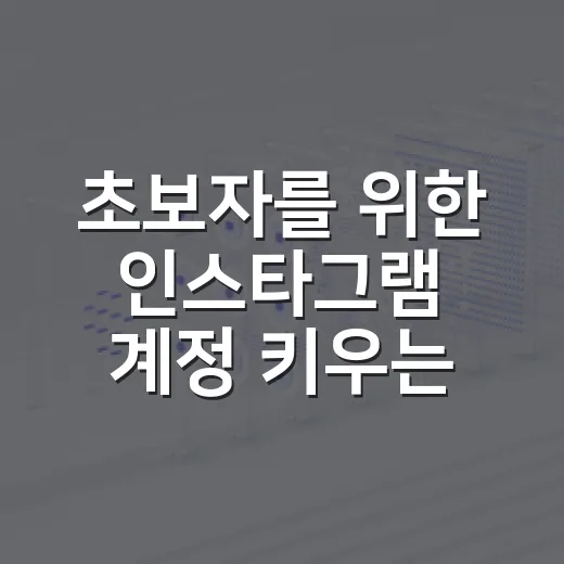 초보자를 위한 인스타그램 계정 키우는 방법 - 요약