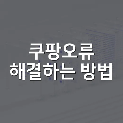 쿠팡오류 해결하는 방법, 주문부터 결제까지 막힐 때 이렇게 하면 됩니다 - 요약