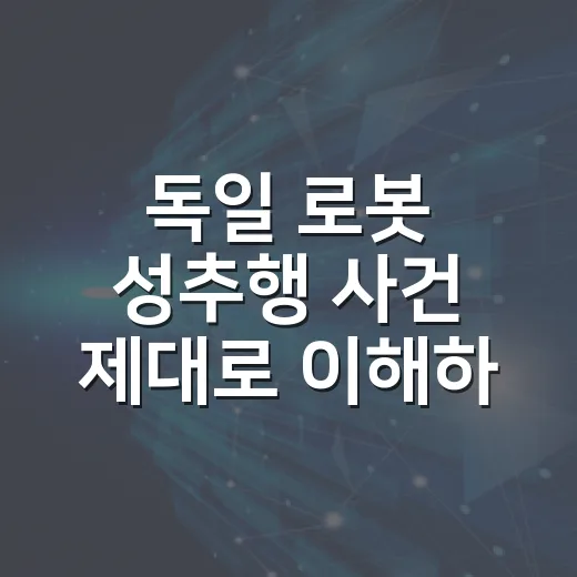 독일 로봇 성추행 사건 제대로 이해하는 방법 - 요약