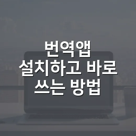 번역앱 설치하고 바로 쓰는 방법 - 요약