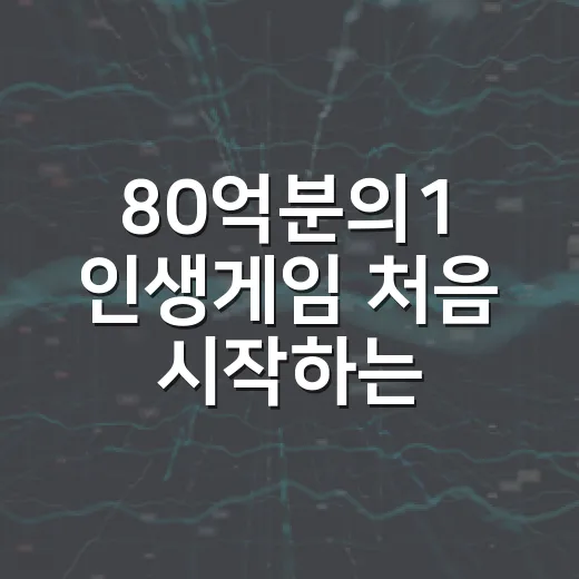 80억분의1 인생게임 처음 시작하는 방법 - 요약