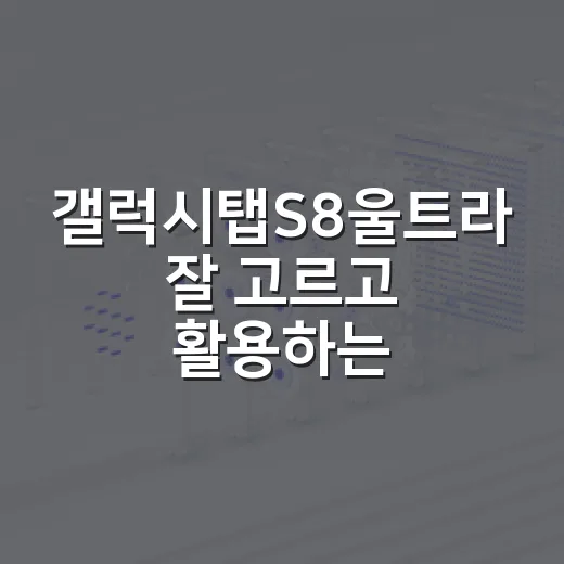 갤럭시탭S8울트라 잘 고르고 활용하는 방법 - 요약