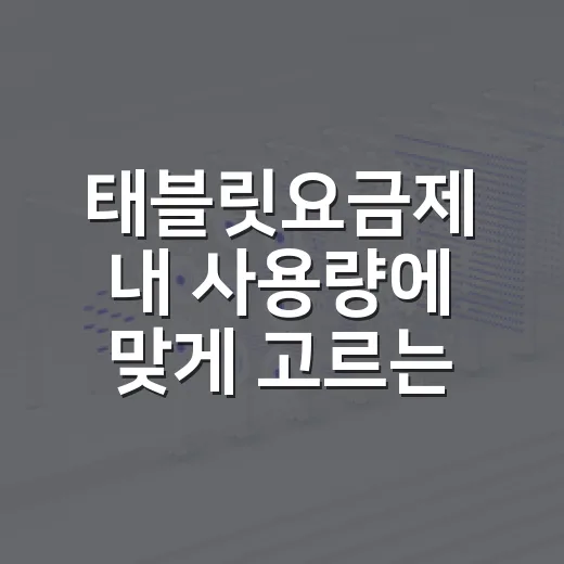 태블릿요금제 내 사용량에 맞게 고르는 방법 - 요약