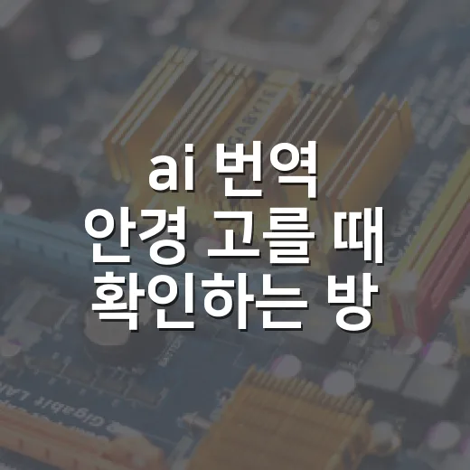 ai 번역 안경 고를 때 확인하는 방법 - 요약