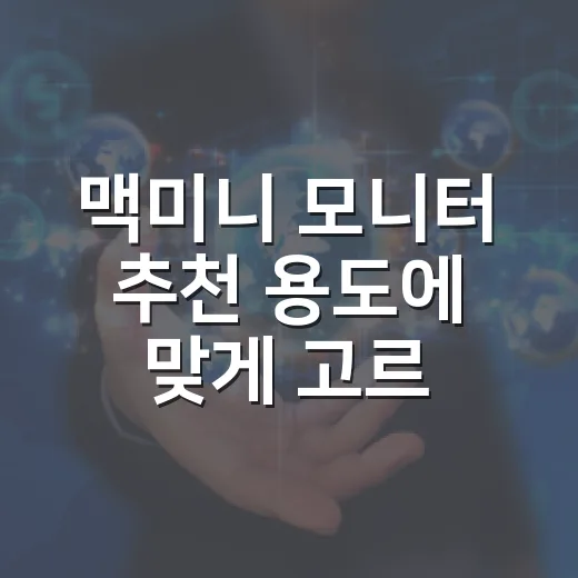 맥미니 모니터 추천 용도에 맞게 고르는 방법 - 요약