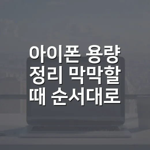 아이폰 용량 정리 막막할 때 순서대로 하는 방법 - 요약
