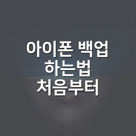 아이폰 백업 하는법 처음부터 차근차근 따라하기 - 요약