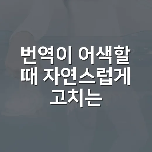 번역이 어색할 때 자연스럽게 고치는 방법 - 요약