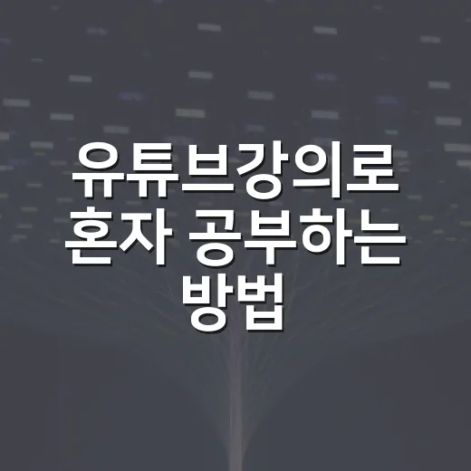 유튜브강의로 혼자 공부하는 방법 - 요약