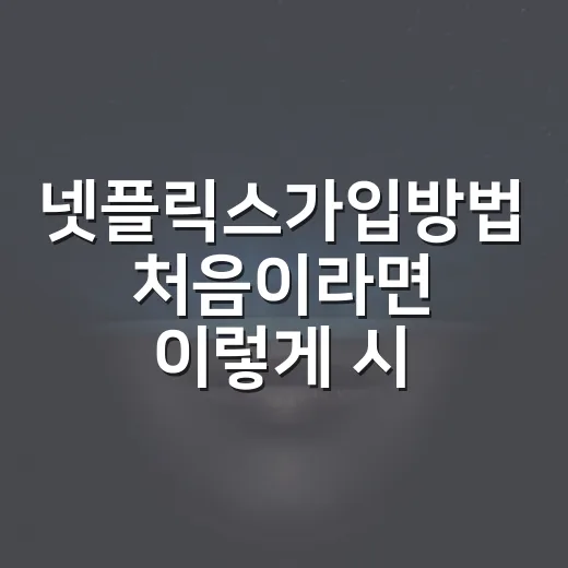 넷플릭스가입방법 처음이라면 이렇게 시작하세요 - 요약