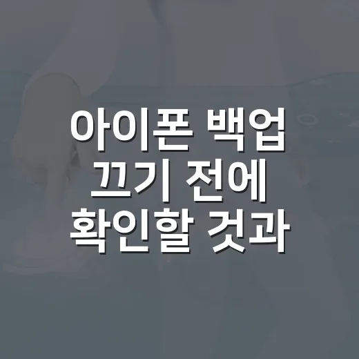 아이폰 백업 끄기 전에 확인할 것과 설정 방법 - 요약