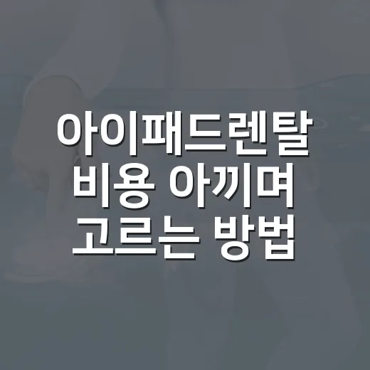아이패드렌탈 비용 아끼며 고르는 방법 - 요약