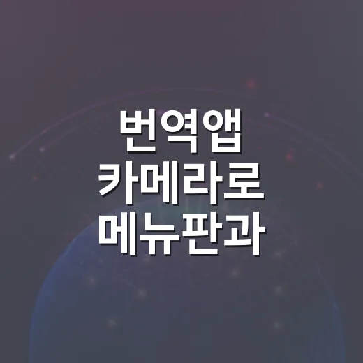 번역앱 카메라로 메뉴판과 안내문 읽는 방법 - 요약