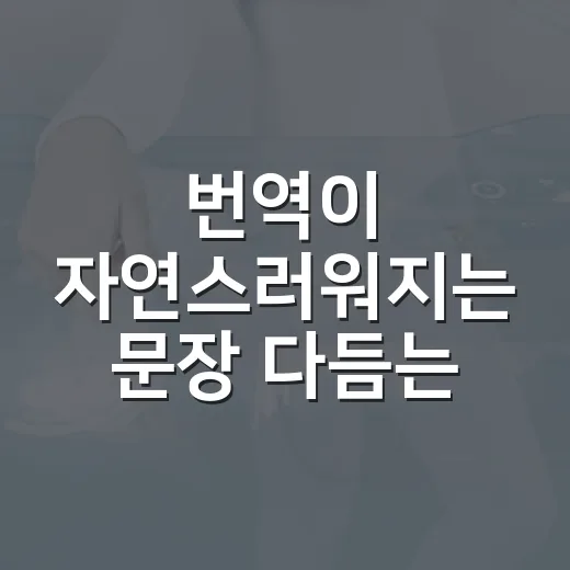 번역이 자연스러워지는 문장 다듬는 방법 - 요약