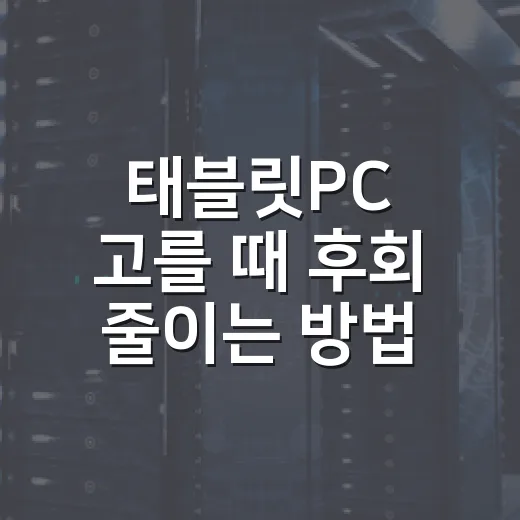 태블릿PC 고를 때 후회 줄이는 방법 - 요약