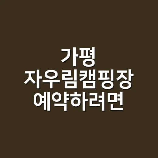 가평 자우림캠핑장 예약하려면 이렇게 확인하세요 - 요약