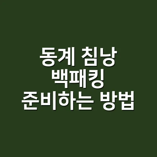 동계 침낭 백패킹 준비하는 방법, 영하 날씨에서 잠부터 지키는 세팅 - 요약