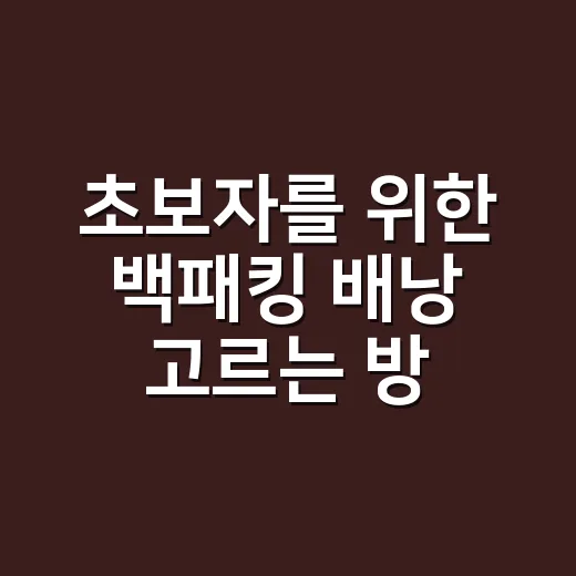초보자를 위한 백패킹 배낭 고르는 방법, 무게보다 먼저 볼 것들 - 요약