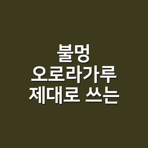 불멍 오로라가루 제대로 쓰는 방법, 초보 캠퍼가 꼭 알아야 할 안전 기준 - 요약
