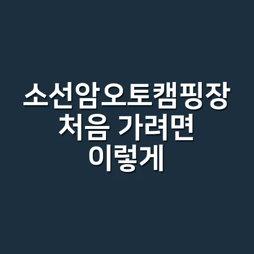 소선암오토캠핑장 처…