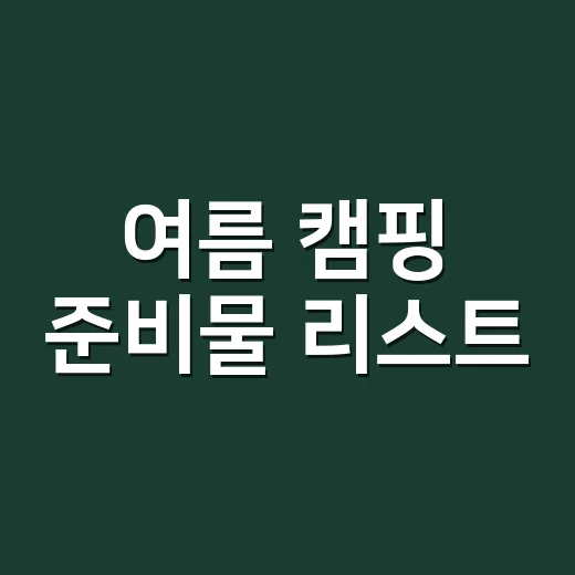 여름 캠핑 준비물 리스트, 더위와 벌레까지 챙기려면 이렇게 - 요약