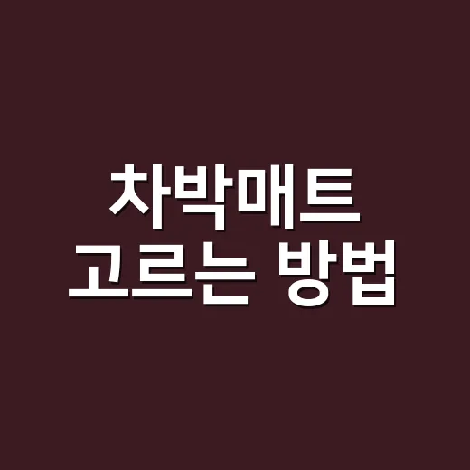 차박매트 고르는 방법, 허리 덜 아프게 자려면 이렇게 보세요 - 요약