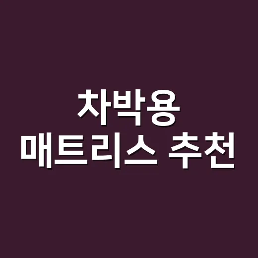 차박용 매트리스 추천, 내 차와 잠버릇에 맞게 고르는 방법 - 요약