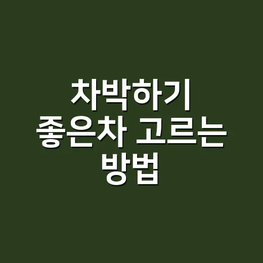 차박하기 좋은차 고르는 방법, 초보자는 공간보다 이것부터 봐야 합니다 - 요약
