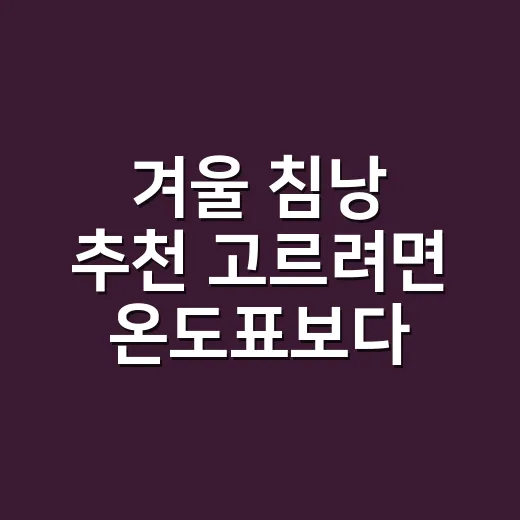 겨울 침낭 추천 고르려면 온도표보다 먼저 봐야 할 것들 - 요약